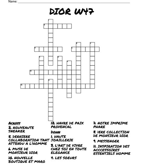 Designer,  Dior Crossword Clue 